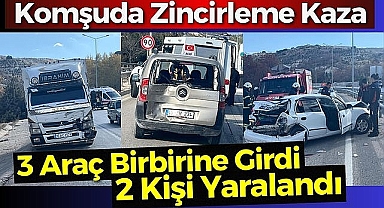 3 aracın karıştığı zincirleme kazada 2 kişi yaralandı