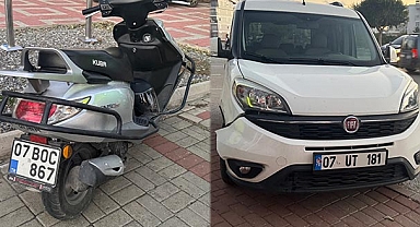 Gazipaşa'da motosikletle hafif ticari araç çarpıştı!