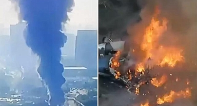 Brezilya'da facia! Uçak trafikteki araçların üzerine düştü