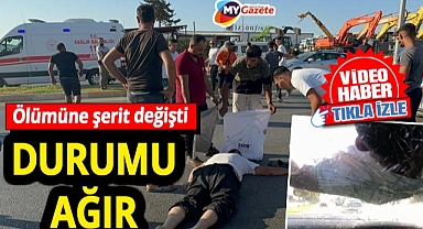 Antalya'da dehşet veren kaza anı kameralara yansıdı! Motosiklet sürücüsü ağır yaralı