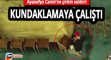 Ayasofya Camii'ne çirkin saldırı! Halı yakmaya çalışan şahıs tutuklandı