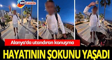 Alanya'da gündeme bomba gibi düşen görüntü! Bankta oturan genç kızı takip edip köpeğini kesmekle tehdit etti!