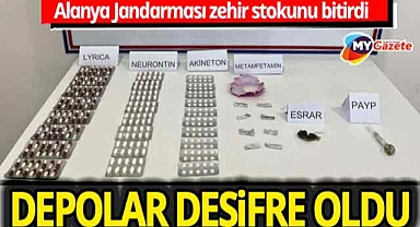 Alanya’da zehir tacirlerine şok baskın! Jandarma yüzlerce sentetik hap ve metamfetamin ele geçirdi!
