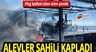 Alanya Kleopatra Plajı'nı dumana boğan yangın