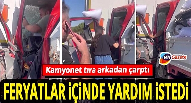 Antalya-Burdur Yolu'nda korkutan kaza! Kamyonet Tır dorsesine saplandı... 3 yaralı