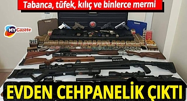 Antalya Kemer'de cephanelik baskını! Evden silah deposu çıktı!