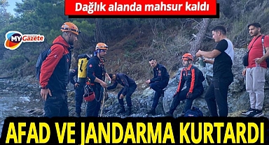 Dağlık alanda mahsur kalan vatandaş AFAD ve Jandarma operasyonuyla kurtarıldı!