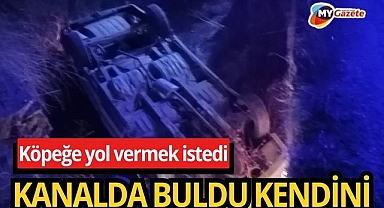 Hayvanı kurtarmak isterken kendisini tehlikeye attı