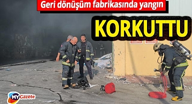 Kepez’de geri dönüşüm fabrikasında yangın paniği! Preslenmiş kağıt atıklar alev aldı