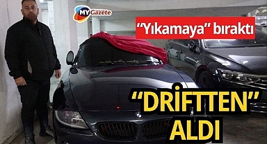 Lüks aracı yıkamaya bıraktı, drift hasarıyla geri aldı