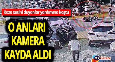 Manavgat'ta dehşet anlarını kamera kaydetti ! Devrilen motosikletle 2 kişi yaralandı