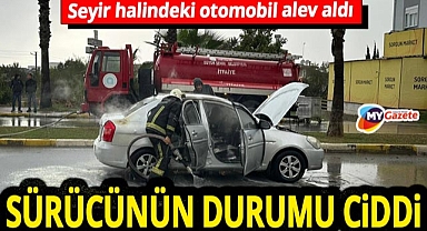 Manavgat'ta korkutan anlarlar! Sürücü yanan araçtan zor kurtuldu! Durumu ağır...
