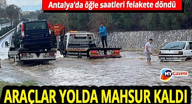 Alanya'da sağanak hayatı felç etti! D-400 Karayolunda araçlar mahsur kaldı