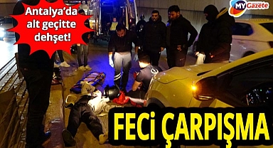 Antalya'da alt geçitte feci kaza!  Motosikletli önce otomobile sonra bariyerlere çarptı