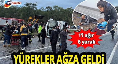 Antalya’da korku dolu sabah! Yolcu midibüsü devrildi, 1’i ağır 6 yaralı!