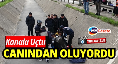 Antalya'da Otomobilin çarpmasıyla kanala uçtu