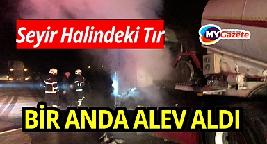 Burdur'da tır yanarak kullanılmaz hale geldi