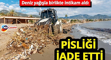 Fırtına sonrası Alanya sahillerinde şok görüntüler! Atıklar kıyıyı kapladı