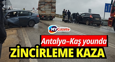 Kaş’ta Yağmur Kazaya Neden Oldu: 3 Araç Çarpıştı, Yaralılar Var