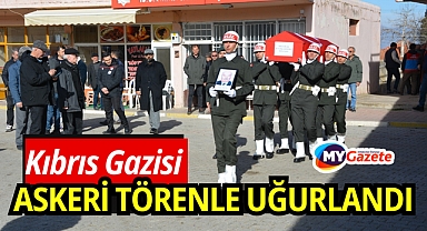 Kıbrıs gazisi emekli astsubay askeri törenle son yolculuğuna uğurlandı