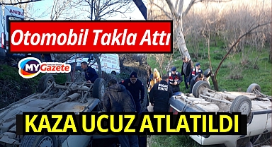 Kontrolden çıkan otomobil takla attı: 1 yaralı