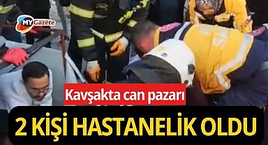 Minibüs ile üç tekerlekli motosiklet çarpıştı