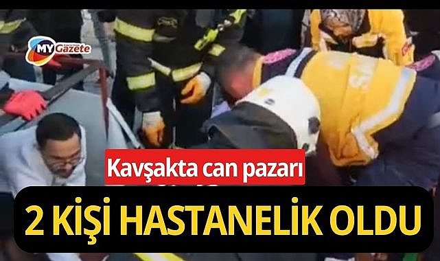 Minibüs ile üç tekerlekli motosiklet çarpıştı