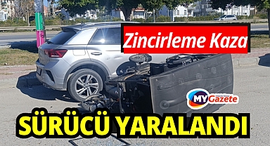 Üç tekerlekli motorlu bisiklet Otomobille çarpıştı: 1 yaralı