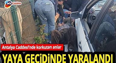 Yaya geçidinde can pazarı! Otomobil çarpan yaşlı adam hastaneye kaldırıldı