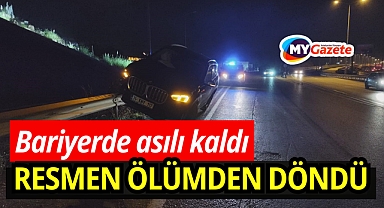Antalya'da lüks cip ölümden döndü: bariyerlerde askıda kaldı