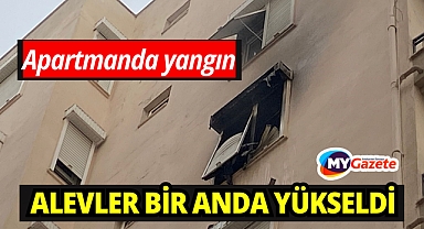 Apartman dairesinde yangın! alevler bir anda yükseldi