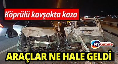 Manavgat'ta köprülü kavşakta zincirleme kaza: 2 yaralı