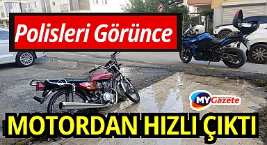 Trafik polisiyle karşılaşınca ‘yaya modu’na geçti