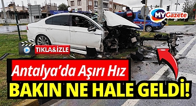 Yoldan çıkıp sinyalizasyon direğine çarpan otomobil parçalandı: 1 yaralı