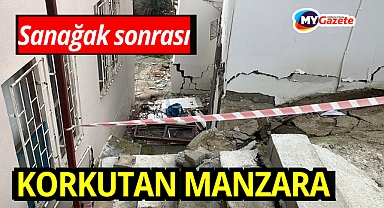 Alanya'da sağanak sonrası korkutan manzara
