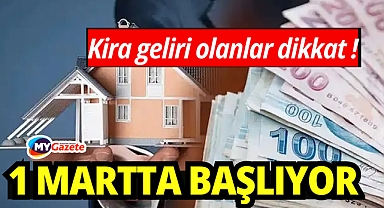 Kira geliri elde edenler için beyan süresi 1 Mart'ta başlıyor