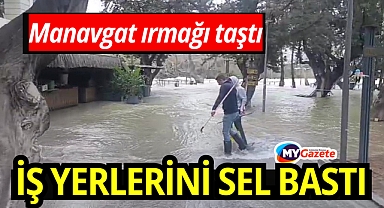 Manavgat Irmağı'nda su debisi yükseldi, işletmeleri su bastı