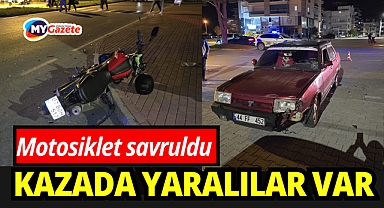 motosiklet ile otomobil çarpıştı: 2 yaralı