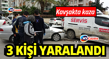 Otomobil ile hafif ticari kavşakta çarpıştı: 3 yaralı