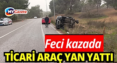 Otomobille çarpışan hafif ticari araç yan yattı: 2 yaralı