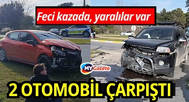 Antalya'da feci kaza: otomobiller çarpıştı  2 yaralı