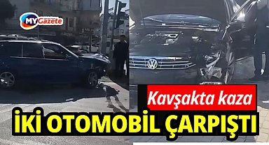 Antalya'da iki otomobil kavşakta çarpıştı