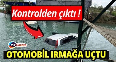 Antalya'da kontrolden çıkan otomobil ırmağa uçtu