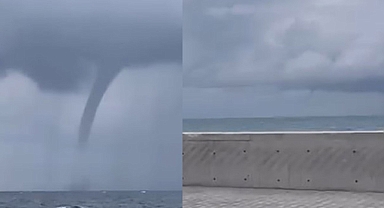 Antalya’da korkutan hortum karaya ulaşmadan kayboldu