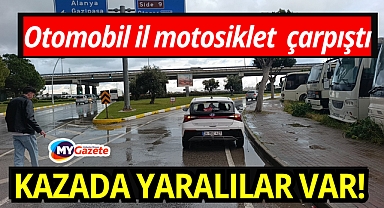 Antalya'da otomobille motosiklet çarpıştı: 2 yaralı