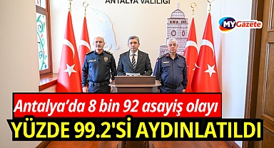 Antalya'da Şubat ayında 8 bin 92 asayiş olayı meydana geldi, yüzde 99.2'si aydınlatıldı