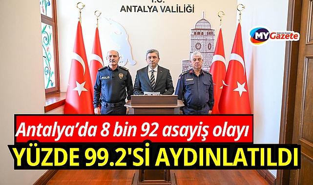 Antalya'da Şubat ayında 8 bin 92 asayiş olayı meydana geldi, yüzde 99.2'si aydınlatıldı