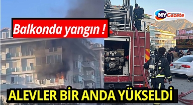 Apartman balkonunda çıkan yangın korkuttu