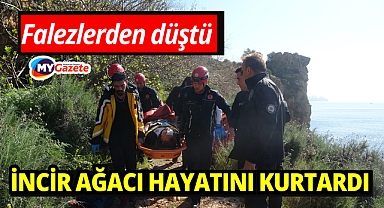 Falezlerde 20 metre yükseklikten düşen adam fena yaralandı