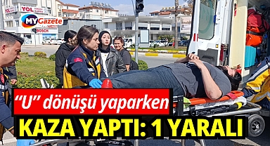  Kavşaktan dönmeye çalışırken motosikleti devirdi: 1 yaralı